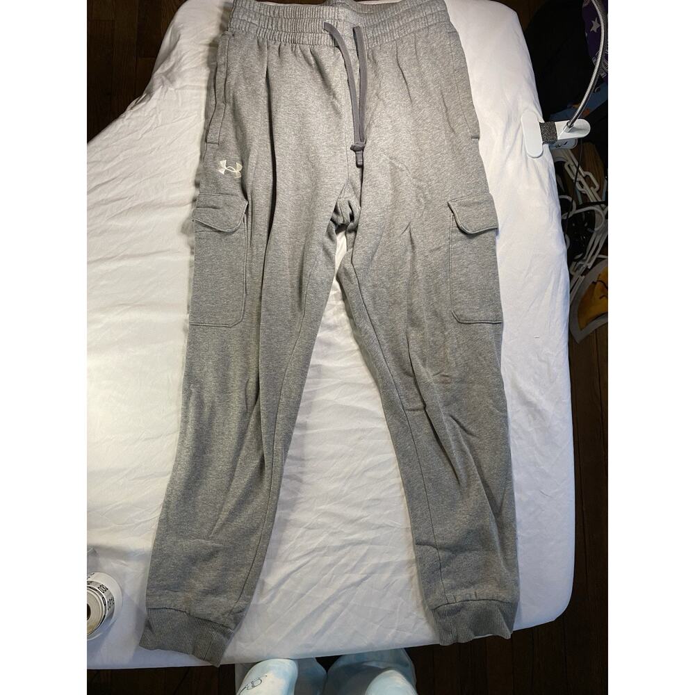 Under Armour Cargo Jogger Sweatpants Men’s Medium Gray Fleece Pants